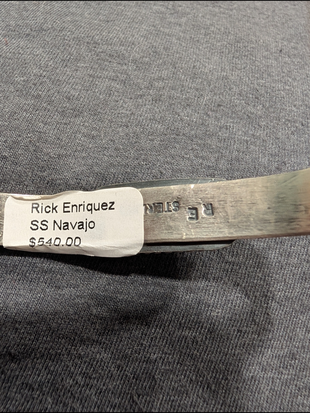 Sterling-Inspired Turquoise Stone Cuff By Rick Enriquez - Picture 2 of 2